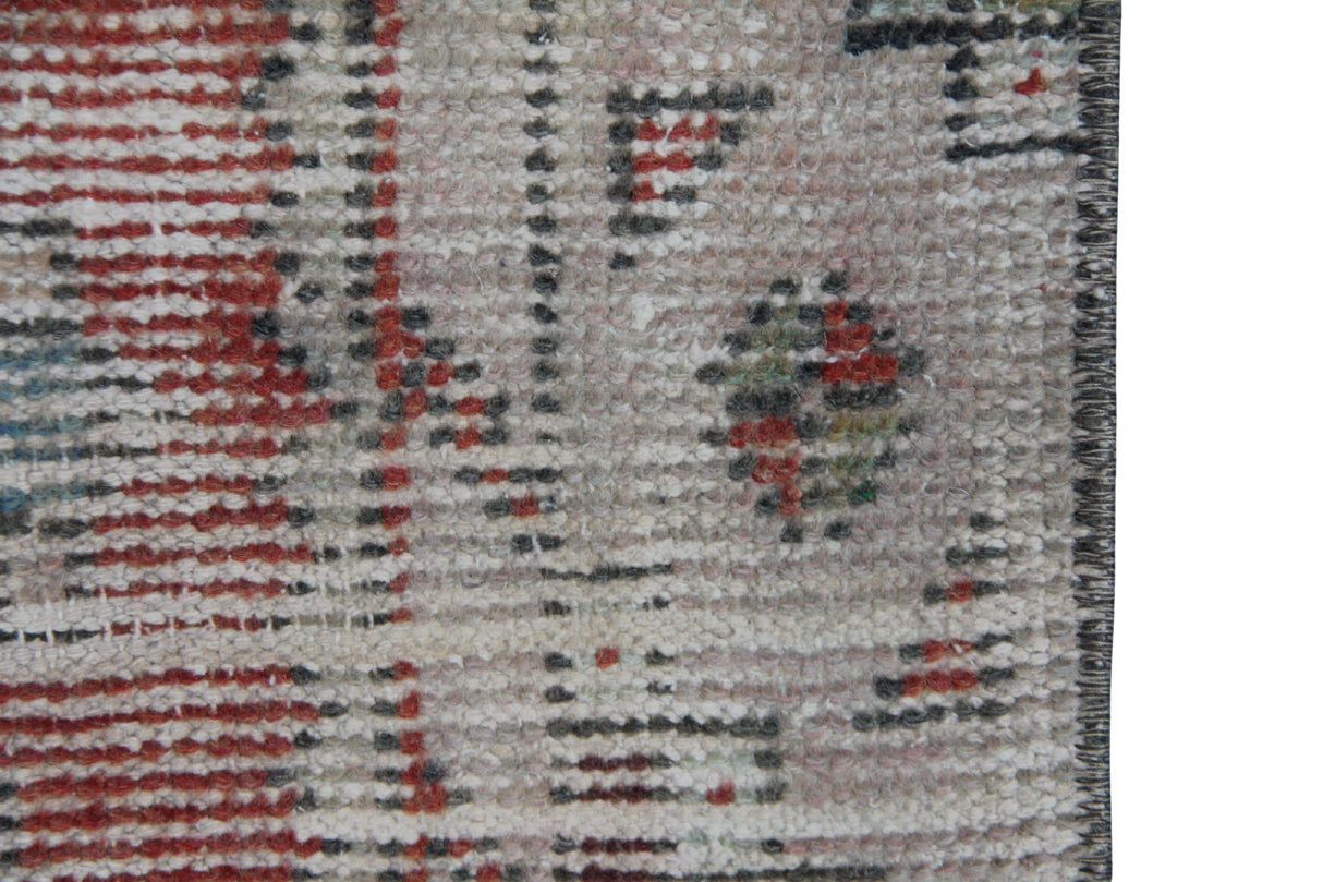 Vintage Boho Turkish Rug - 2x8 ft | Handmade Tribal Oushak Carpet for Hallway