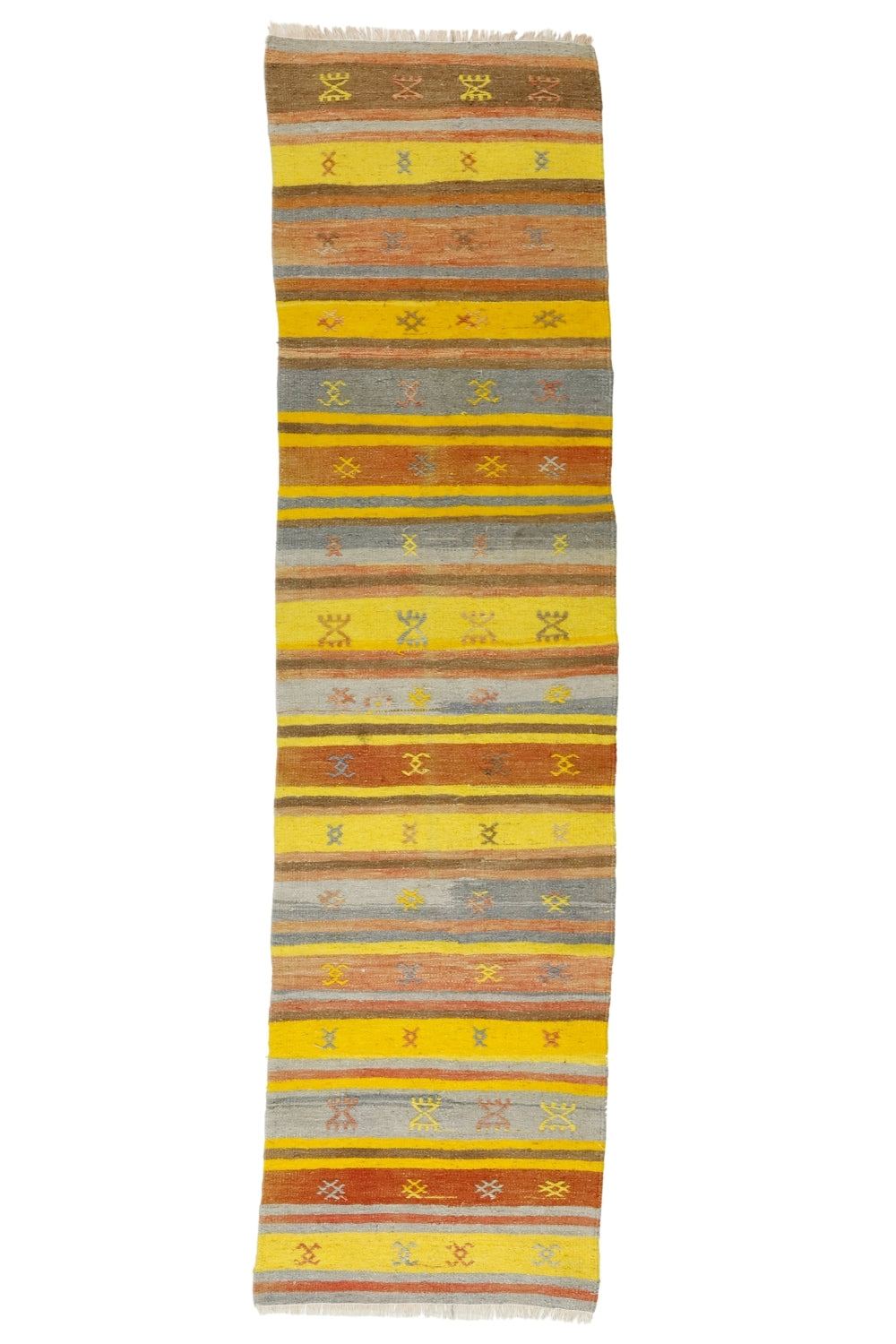 Vintage El Dokuma Çizgi Desenli Kilim Yolluk / Merzifon 72 x 293 cm