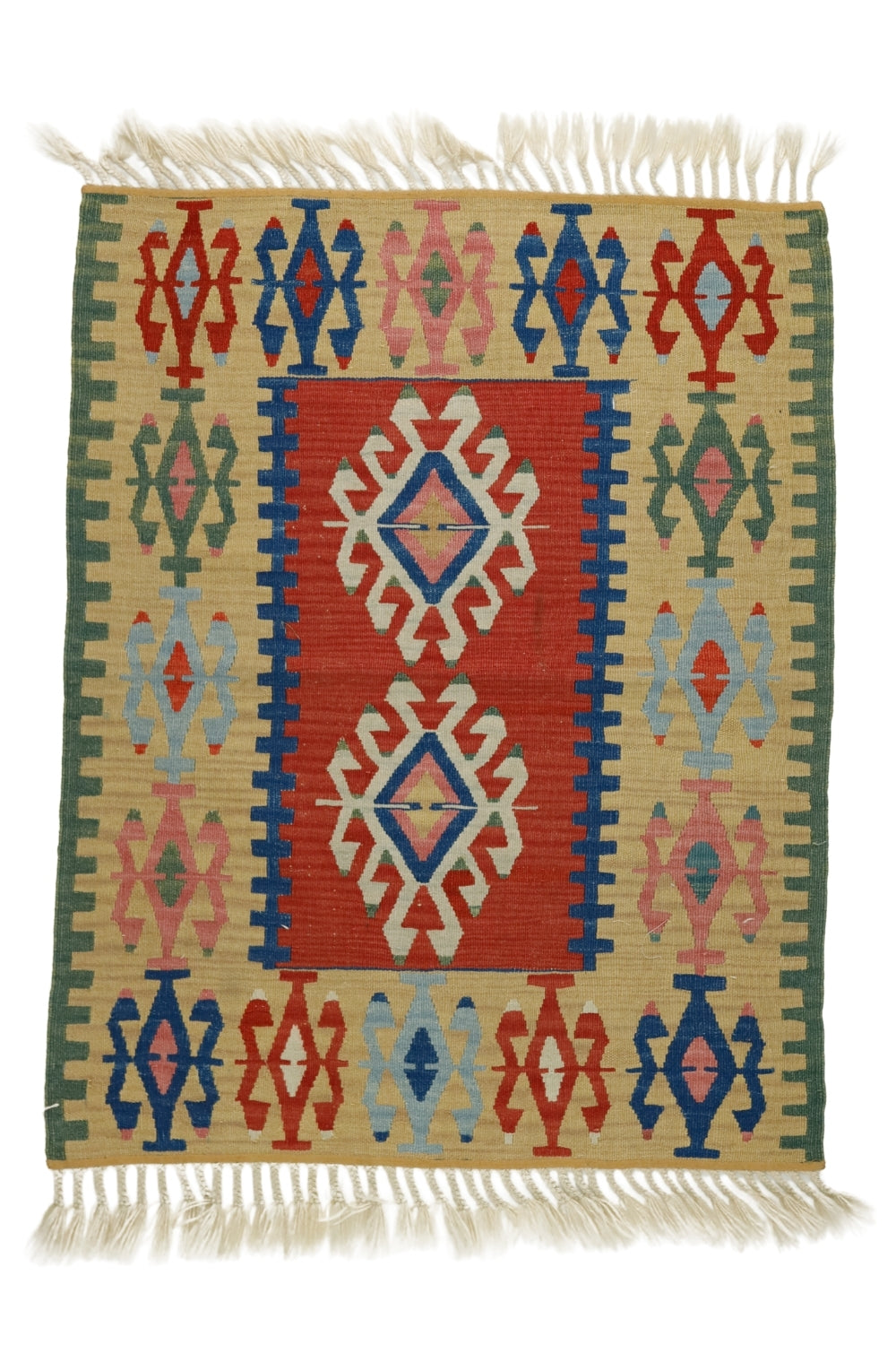 Yün El Dokuma Antika Kilim / Dumlu 90 x 112 cm