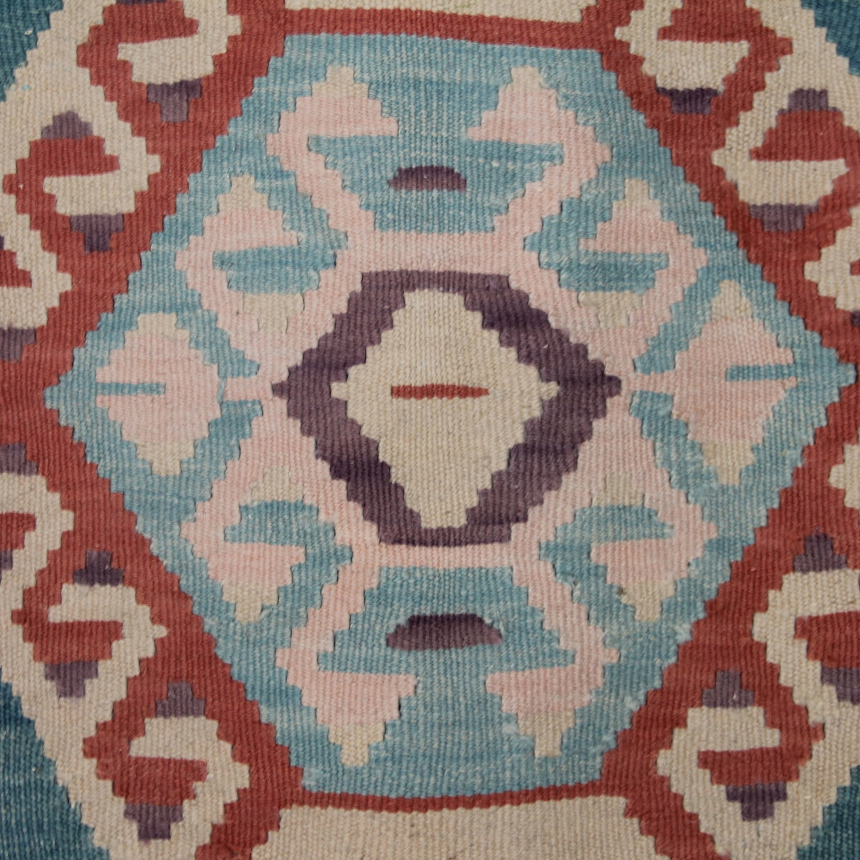 Vintage Blue Handmade Kilim - 3x6 ft | Turkish Tribal Flatweave Rug for Bedroom