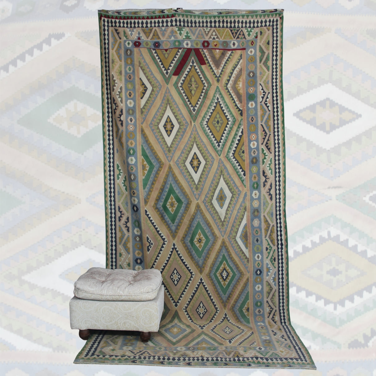 Vintage Handmade Turkish Kilim - 4x9 ft | Southwestern Flatweave Boho Rug for Area