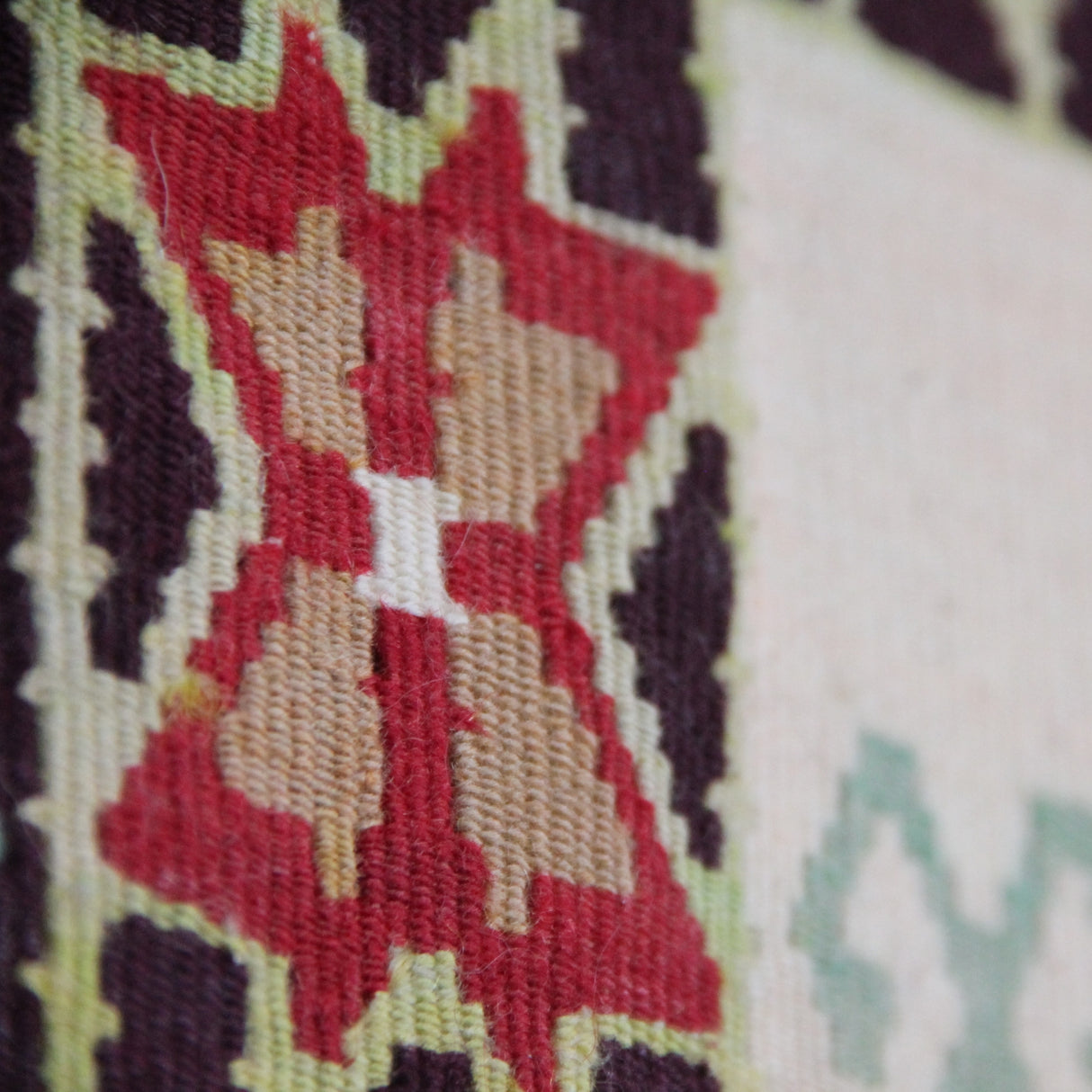 Curated Vintage Purple Kilim - 6x10 ft | Wool Handmade Turkish Rug for Bedroom