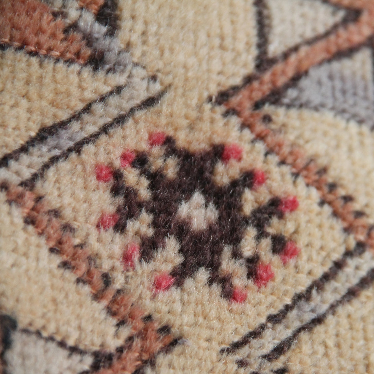 Vintage Handmade Turkish Rug - 3x6 ft | Brown Tribal Oushak Carpet for Bedroom