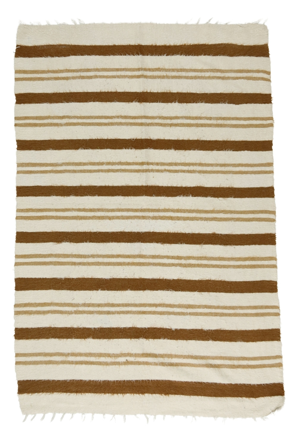 Bej-Kahverengi Çizgi Desenli Vintage Kilim / Narince 114 x 175 cm