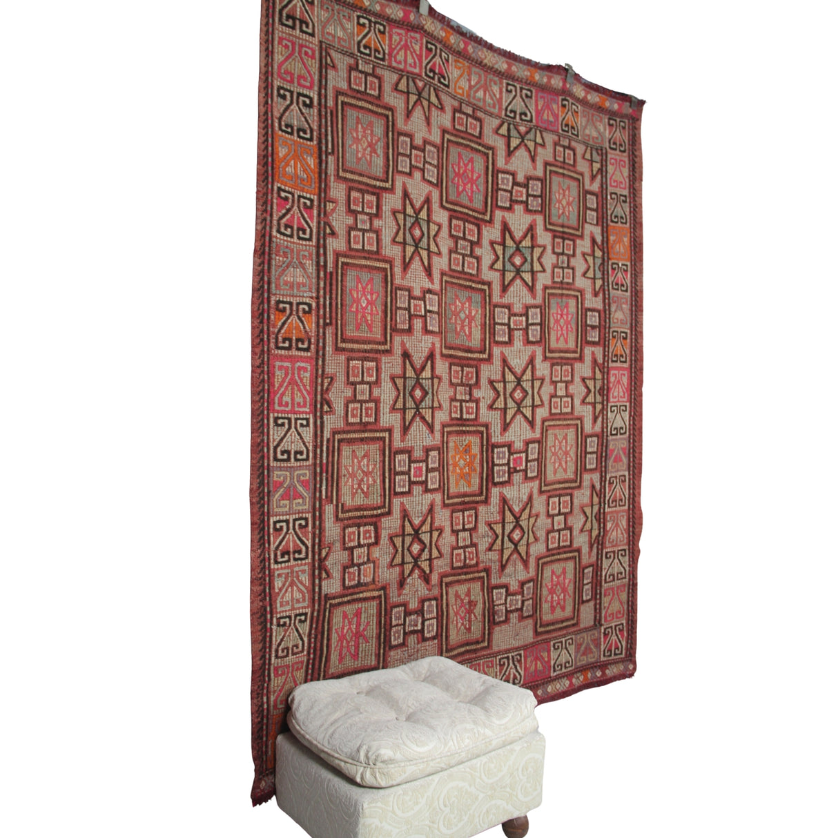 Curated Vintage Kilim Rug - 5x7 ft | Wool Handmade Turkish Rug for Living Room