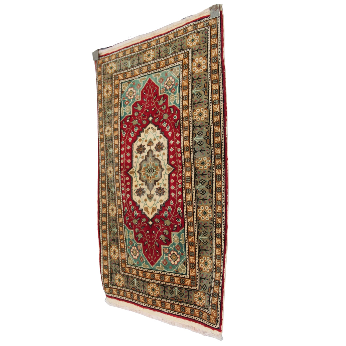 Red Oriental Handmade Carpet - 2x3 ft | Wool Tribal Oushak Rug for Area