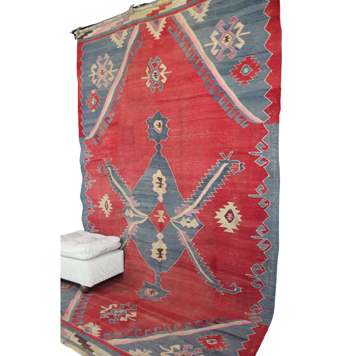 Curated Antique Red Kilim - 6x10 ft | Vintage Handmade Oushak Rug for Area