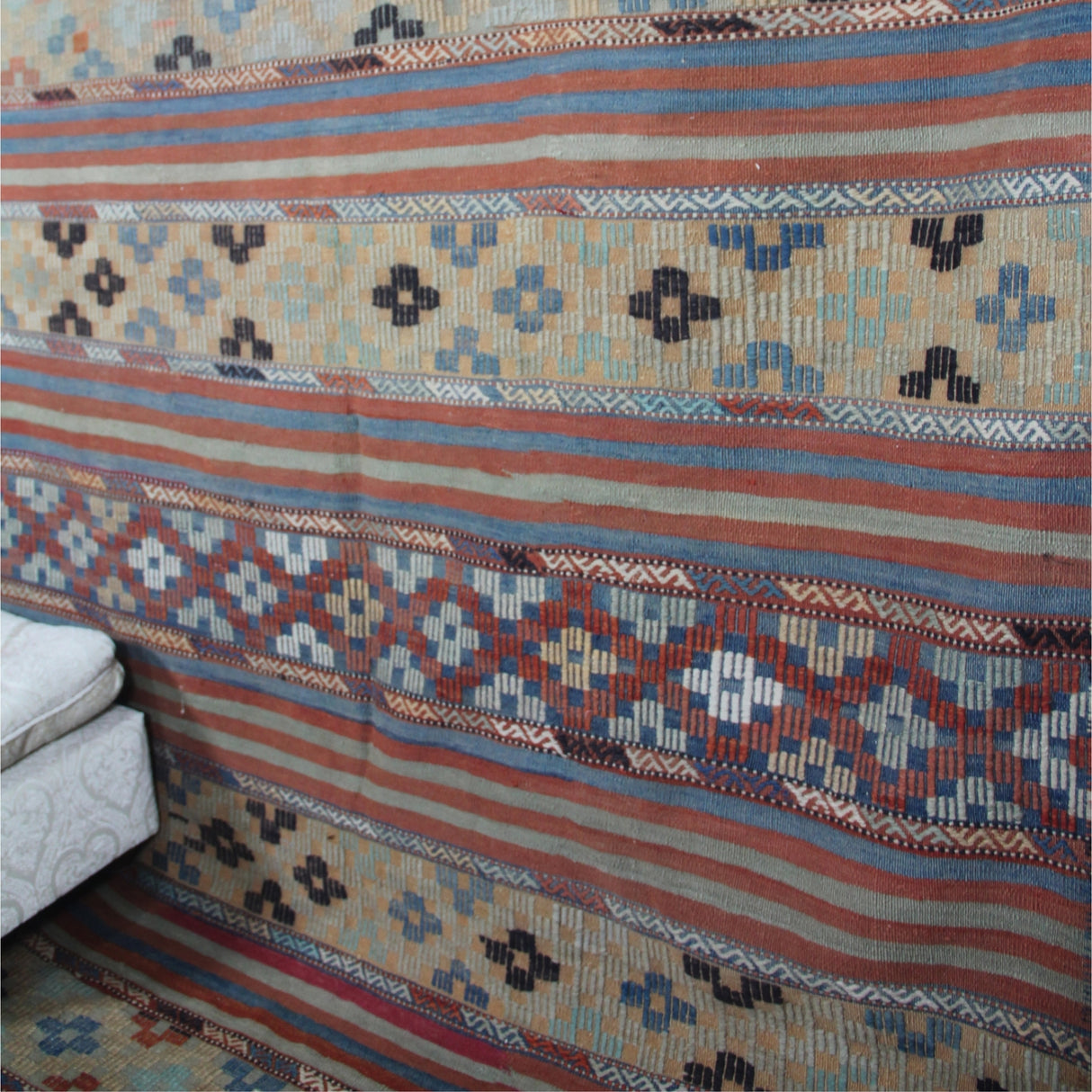 Handmade Turkish Tribal Kilim - 6x10 ft | Vintage Wool Rustic Rug for Bedroom