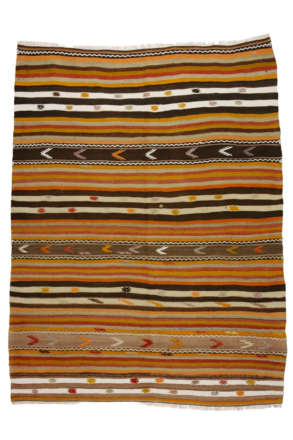 Vintage El Dokuma Yün Kilim / 156 x 200 cm