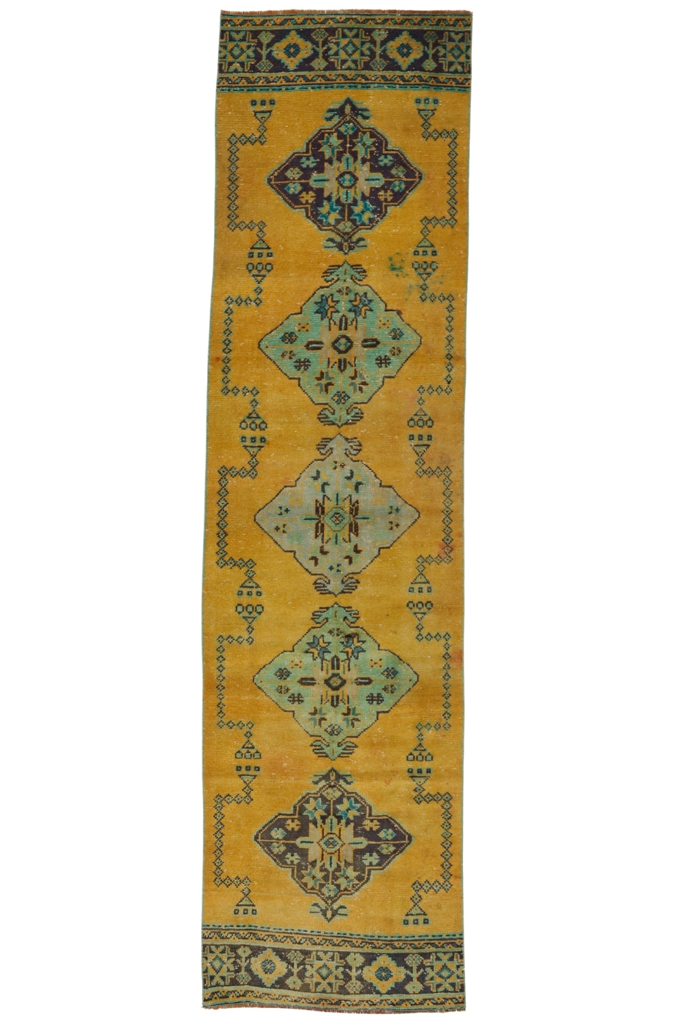 Yün El Dokuma Antika Yolluk / Serik 91 x 358 cm