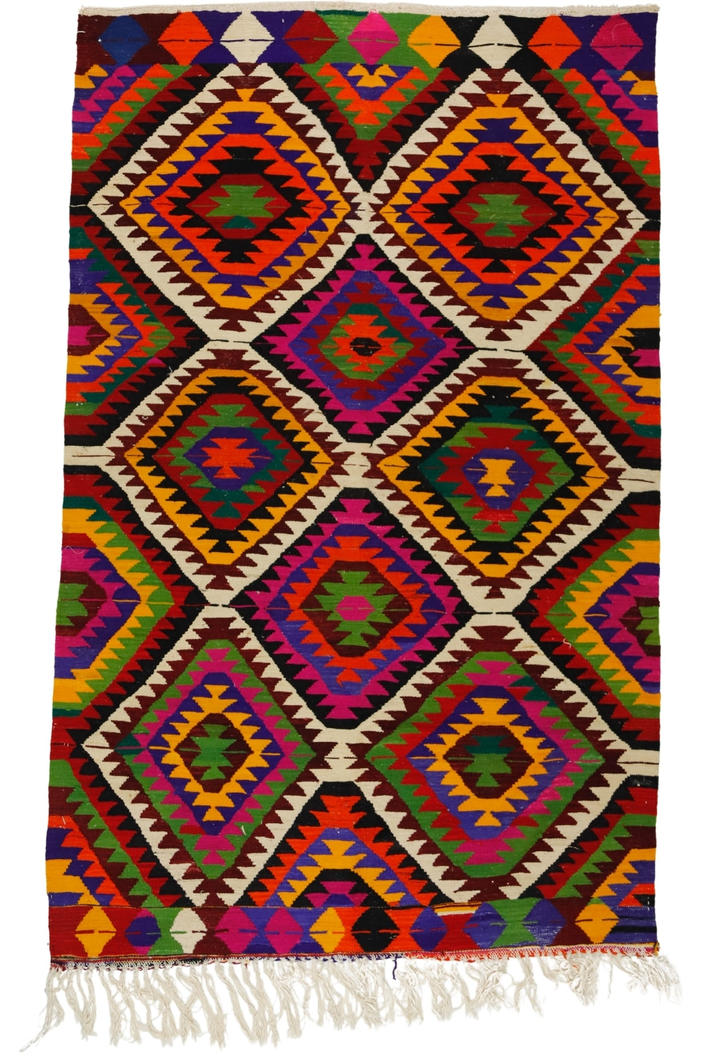 Geometri Desenli Rustik Antika Kilim / Bozgedik 157 x 250 cm
