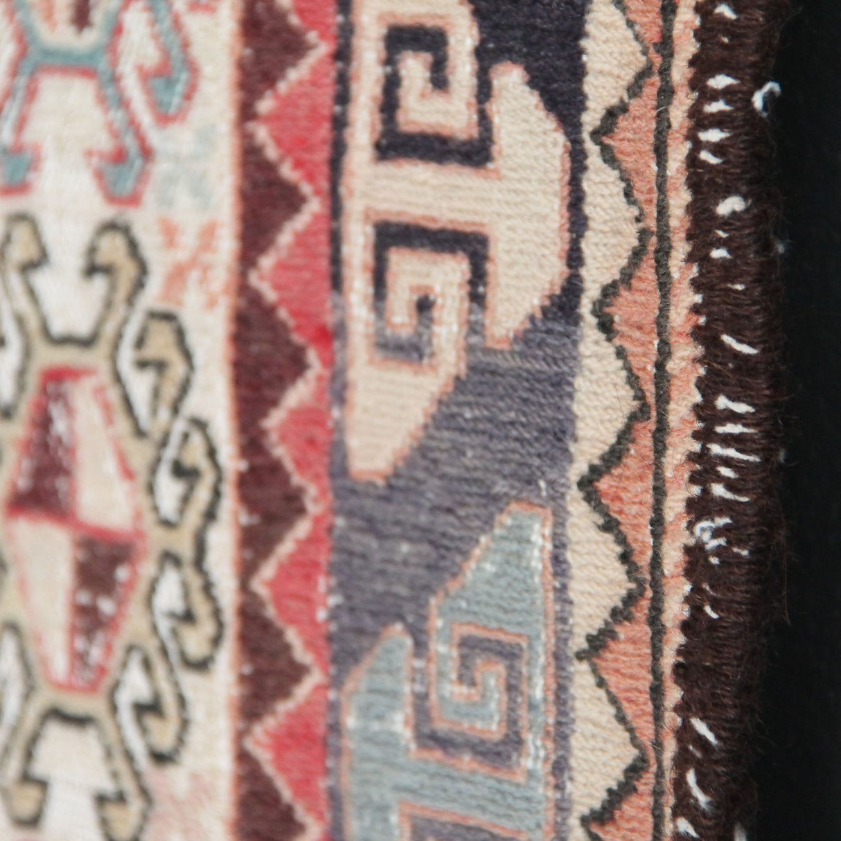 Vintage Beige Soumak Kilim - 4x6 ft | Wool Handmade Rustic Rug for Living Room