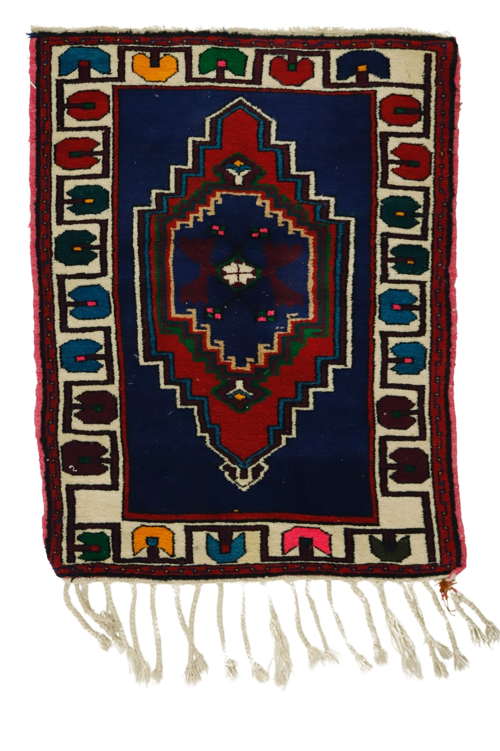 Yün El Dokuma Antika Halı / Kavak 88 x 112 cm