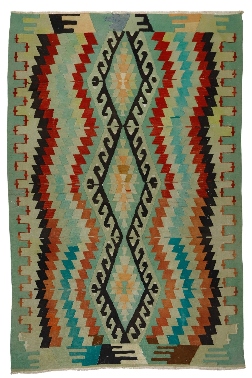 Vintage El Dokuma Yün Kilim / Toklu 203 x 310 cm