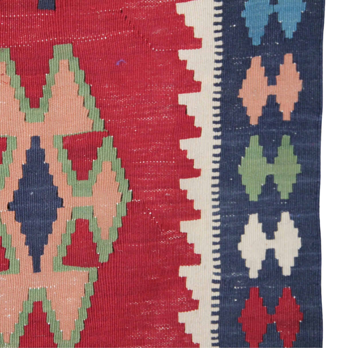 Vintage Red Handmade Kilim - 4x9 ft | Wool Southwestern Boho Rug for Area