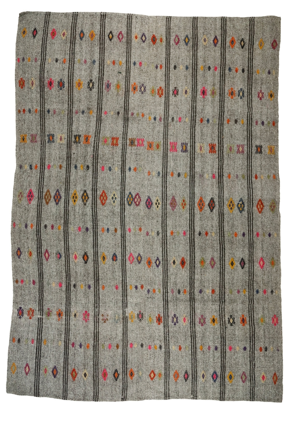 Gri El Dokuma Vintage Kilim / Boyundere 224 x 313 cm