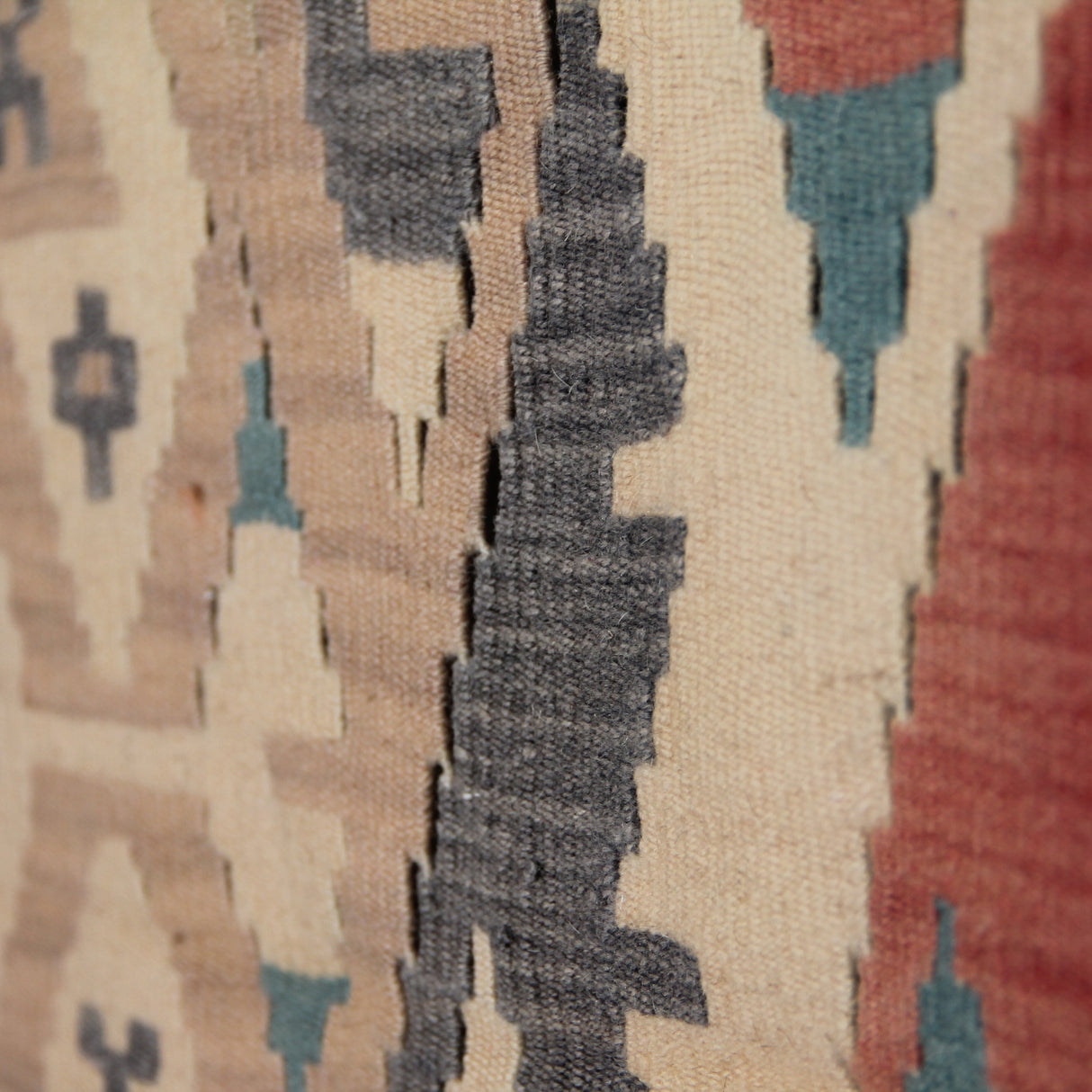 Vintage Handmade Wool Rug - 3x5 ft | Turkish Flatweave Boho Kilim for Area