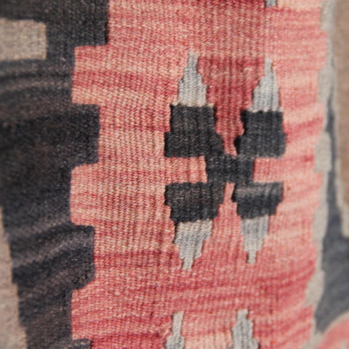 Brown And Pink Kilim - 3x6 ft | Wool Vintage Handmade Rug with Bohemian Style