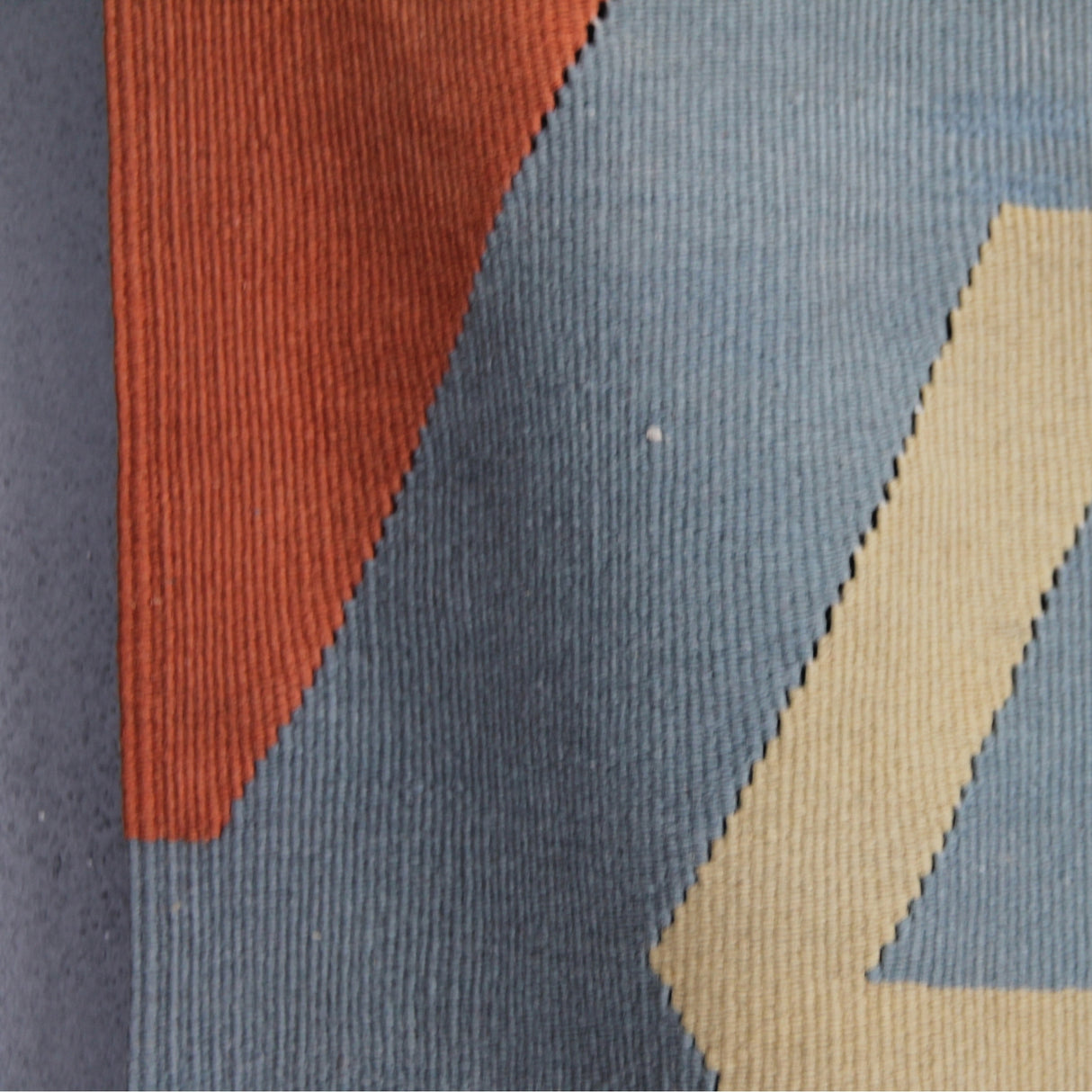 Curated Vintage Oushak Kilim - 4x7 ft | Handmade Blue Turkish Rug for Bedroom