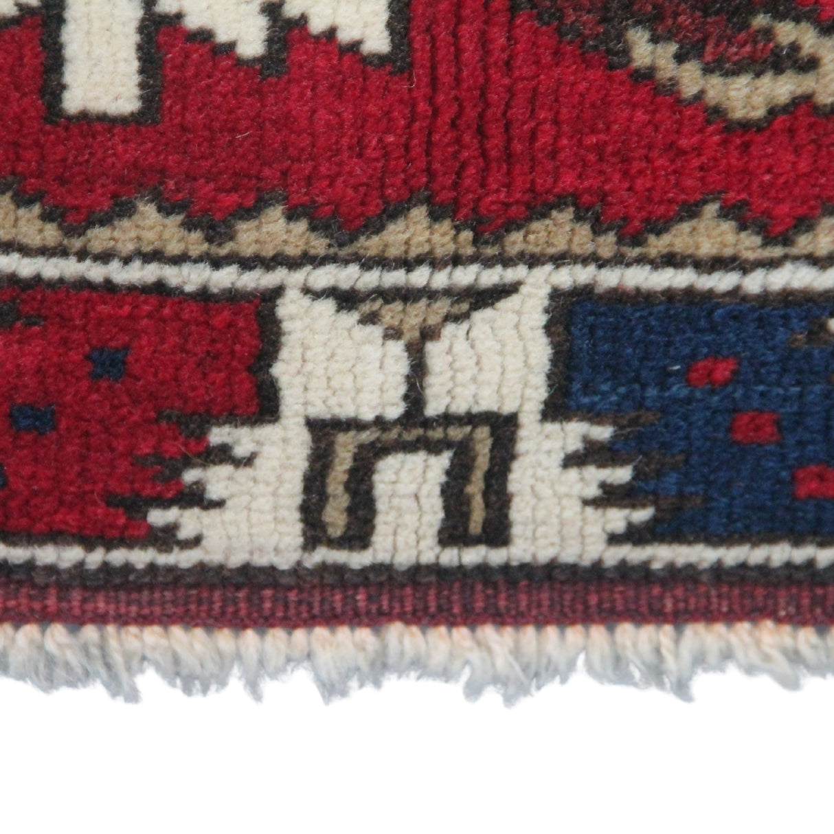 Curated Vintage Accent Rug - 3x6 ft | Handmade Red Wool Rug With Eclectic Pattern
