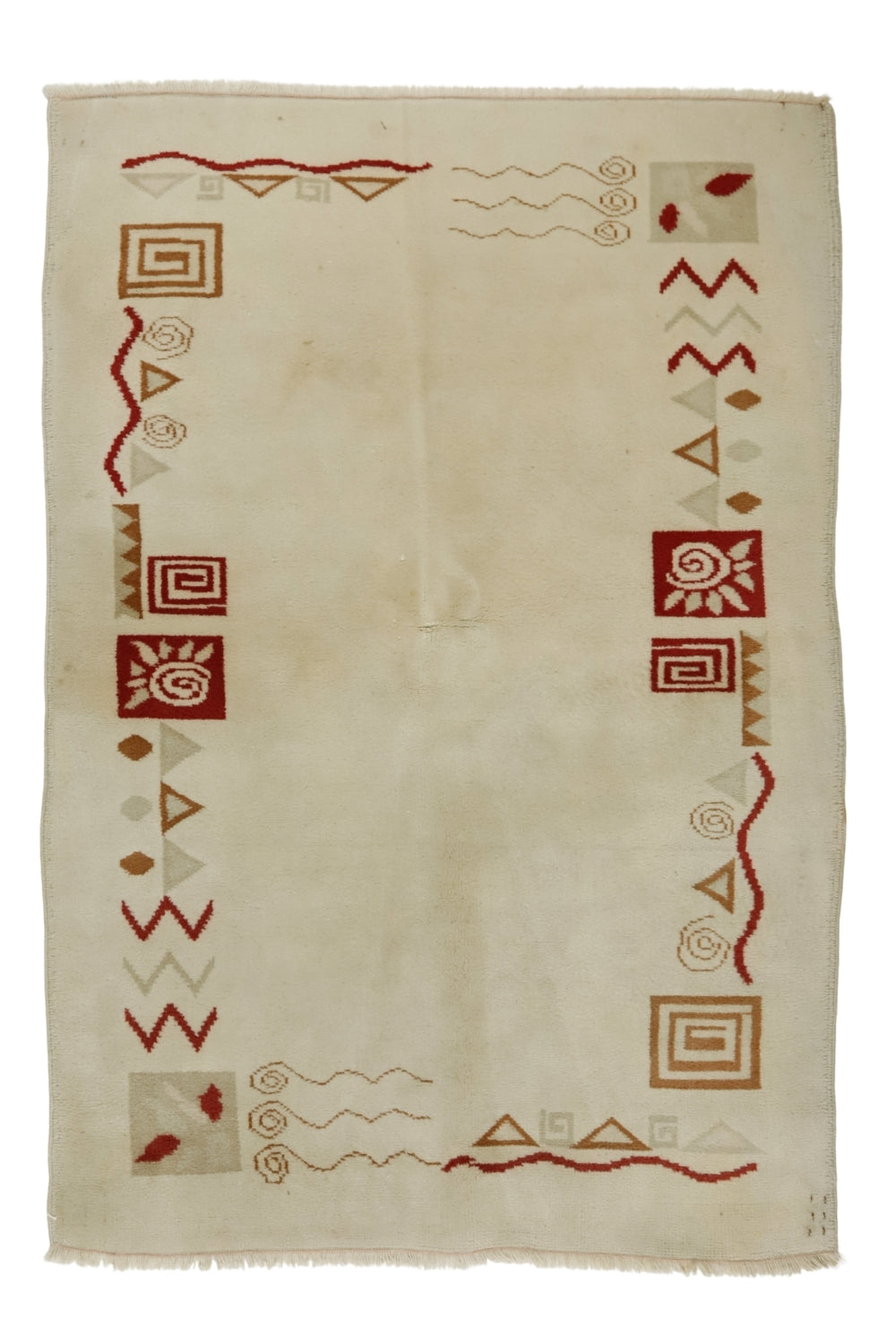 Vintage El Dokuma Yün Halı / Ipekli 116 x 172 cm