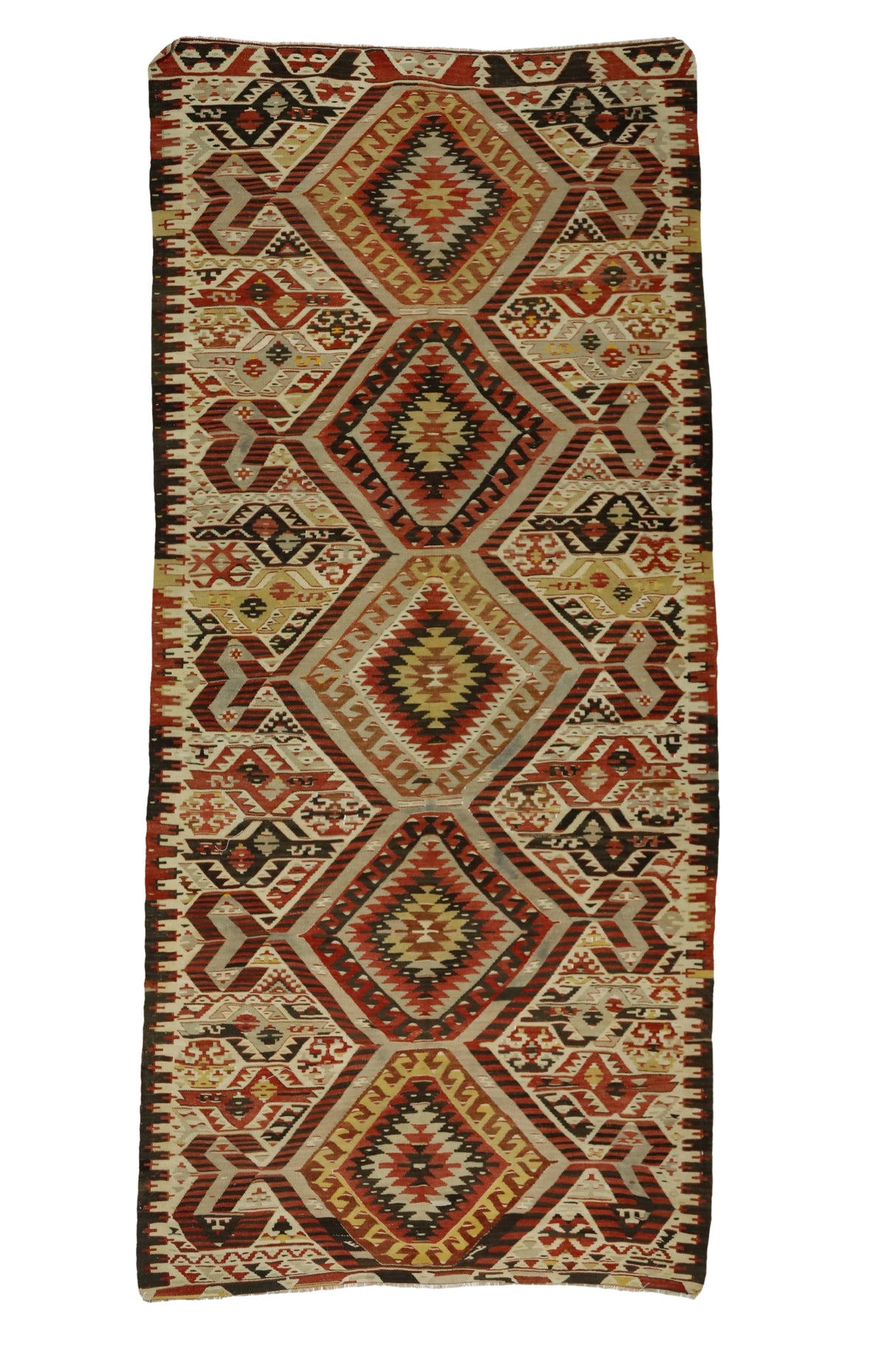 Altınkaya / 5x10 Vintage Rustic Wool Kilim Rug Front Side