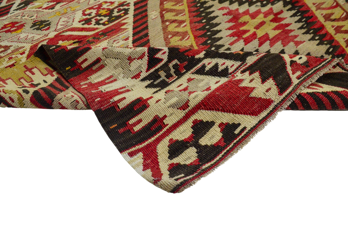 Altınkaya / 5x10 Vintage Rustic Wool Kilim Rug Texture