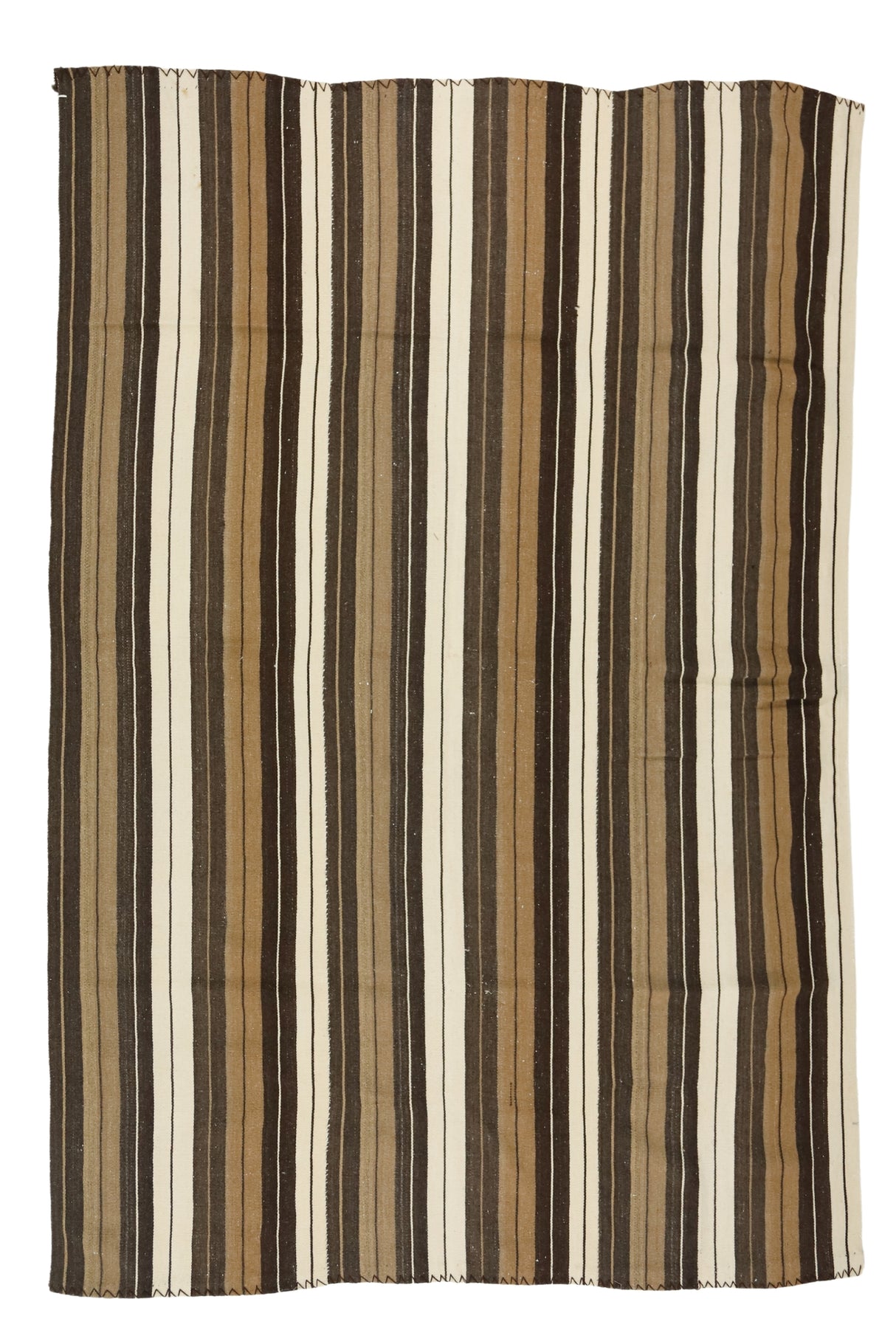 Aslıhan / 5x7 Vintage Striped Bohemian Kilim Rug Front Side