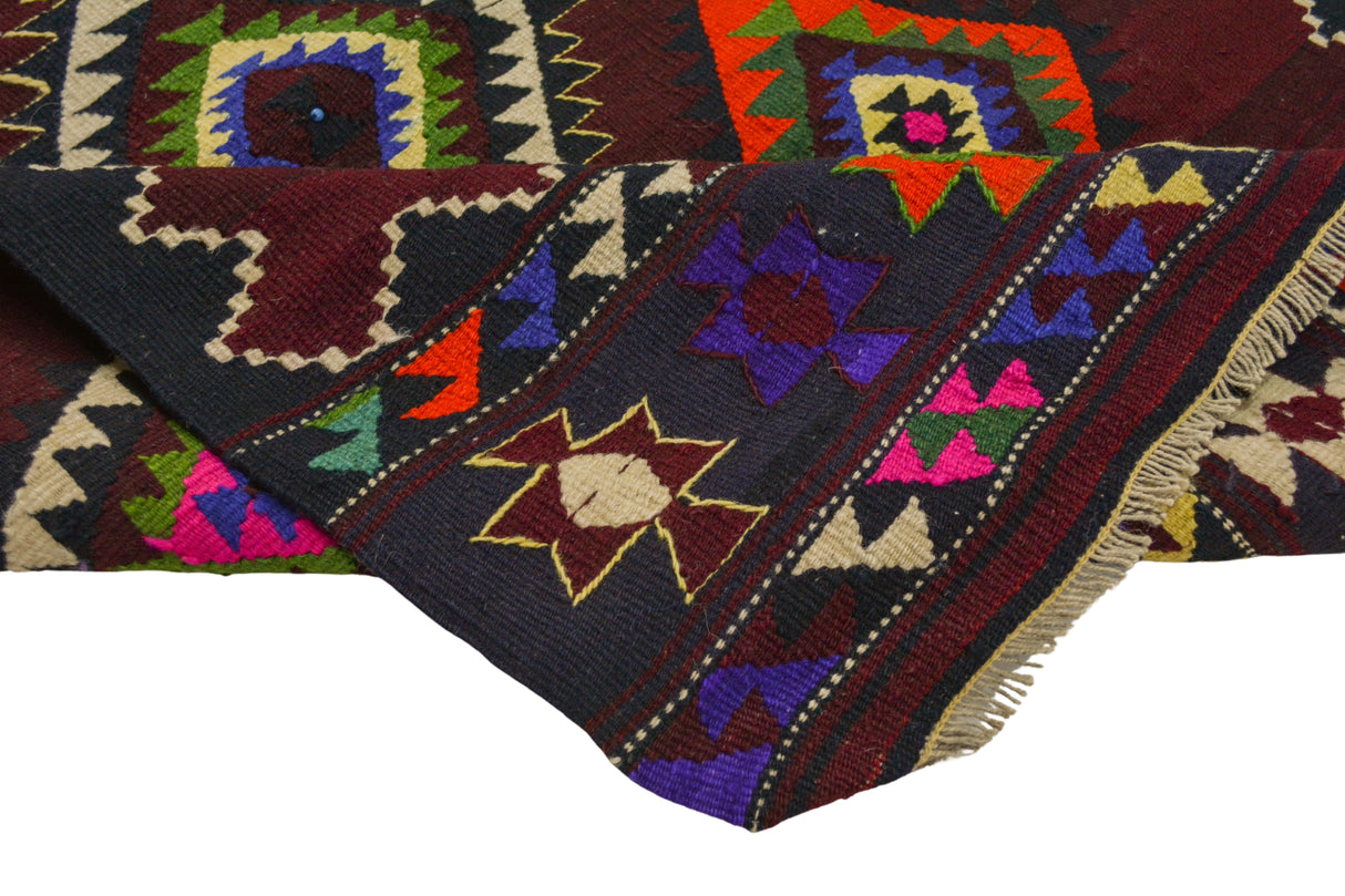 Aslanapa / 2x3 Red Tribal Turkish Kilim Rug Texture