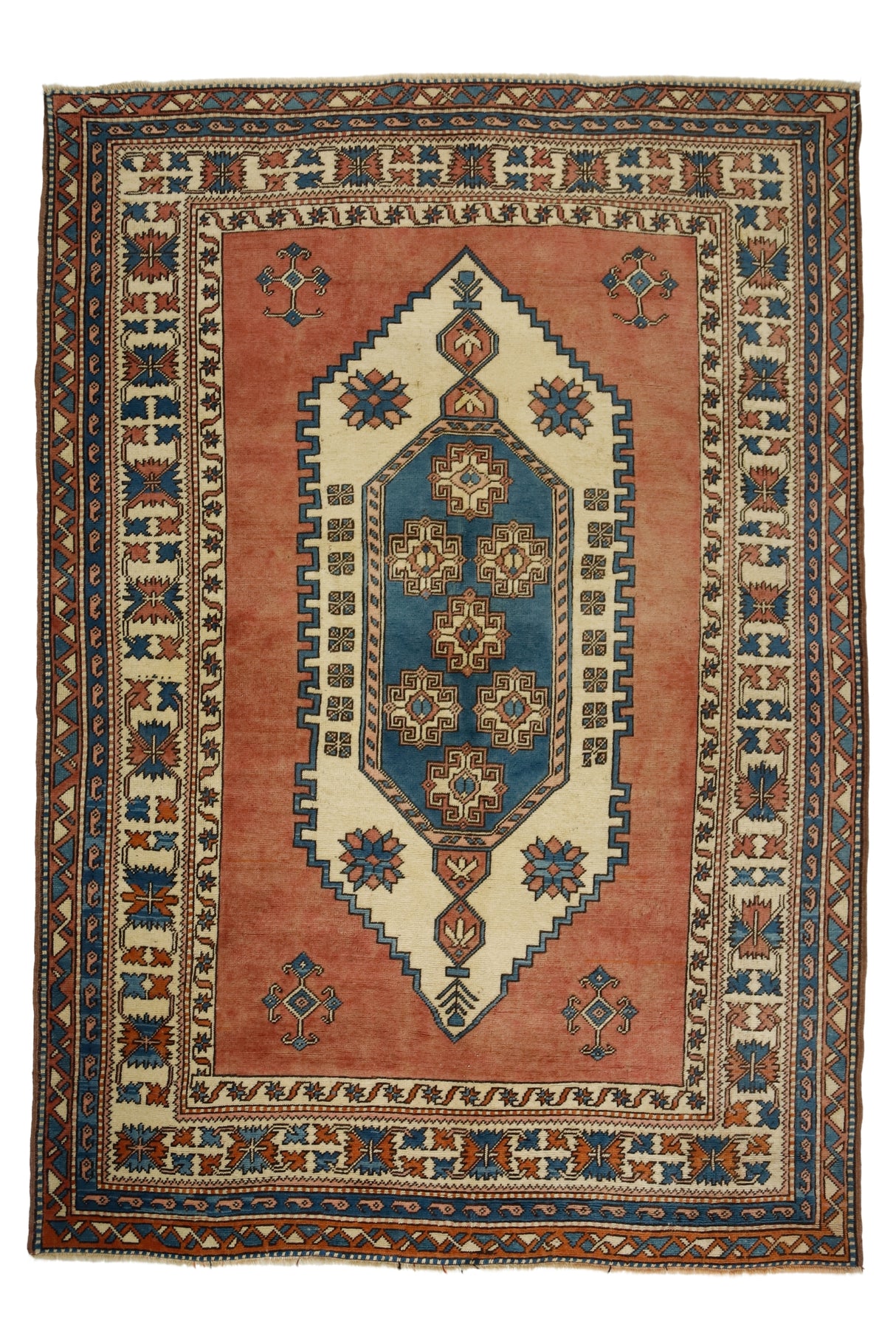 Atarlar / 6x9 Vintage Pink Turkish Area Rug Front Side
