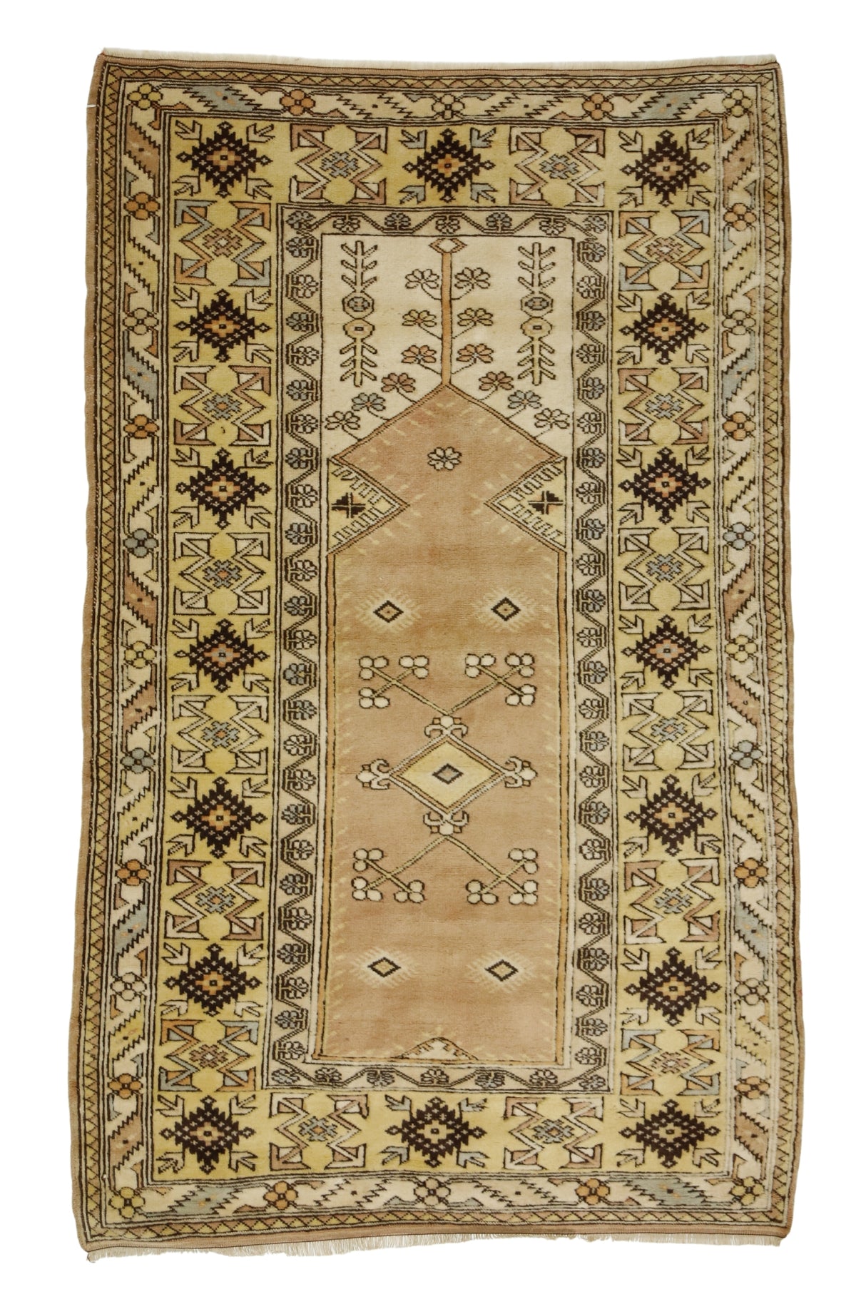 Bozyer / 4x6 Muted Vintage Wool Area Rug Front Side