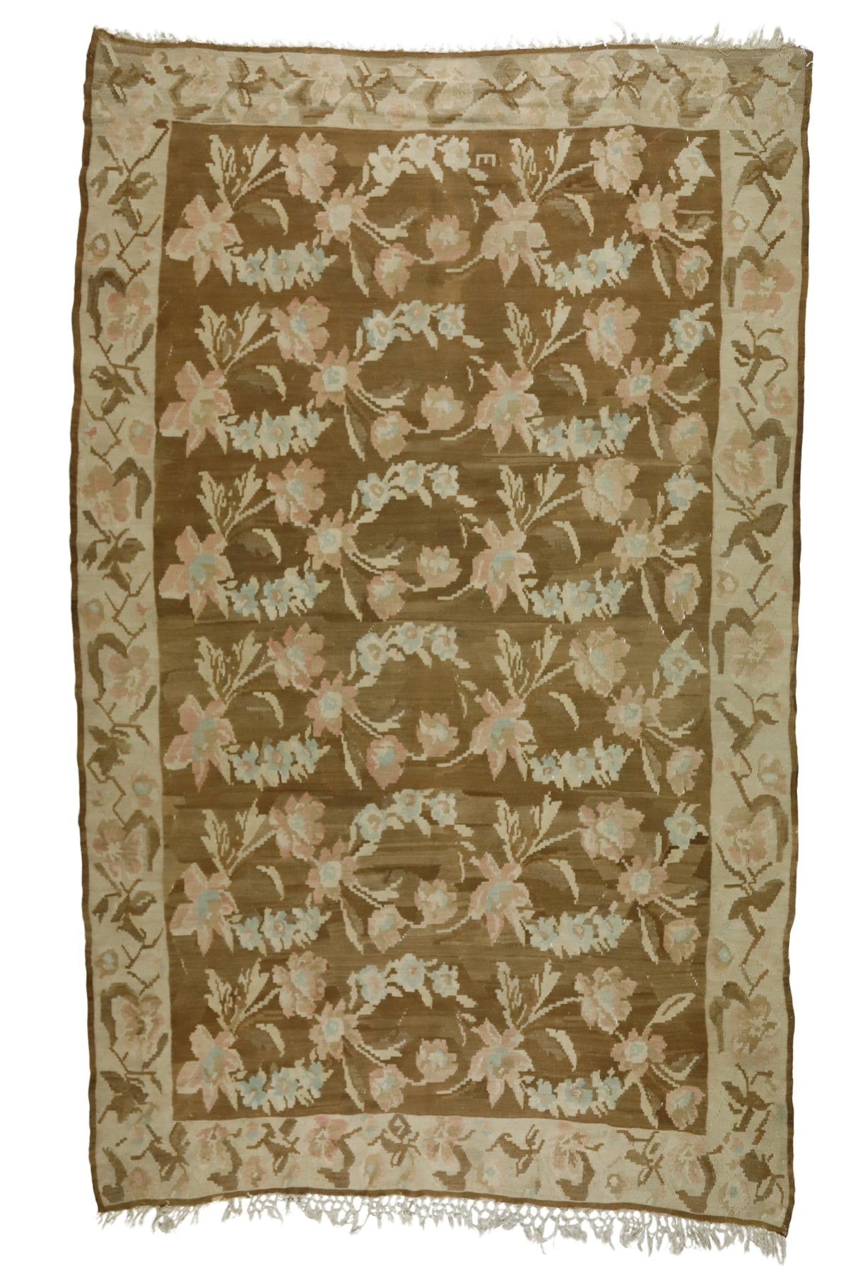 Dogantarla / 6x9 Handmade Vintage Wool Kilim Rug Front Side