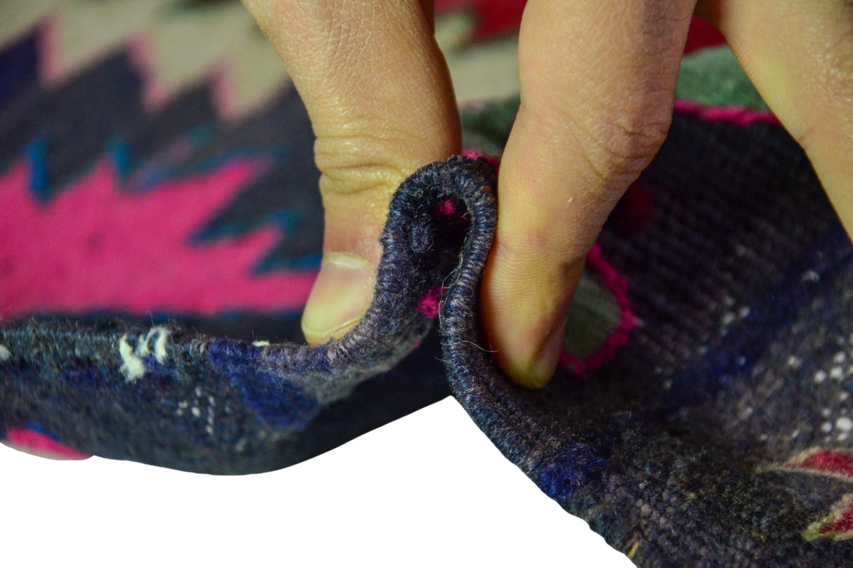 Esenli / 5x9 Bohemian Wool Tribal Kilim Rug Thickness