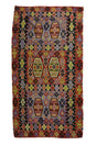 Eskisaray / 5x10 Vintage Oriental Wool Kilim Rug Front Side