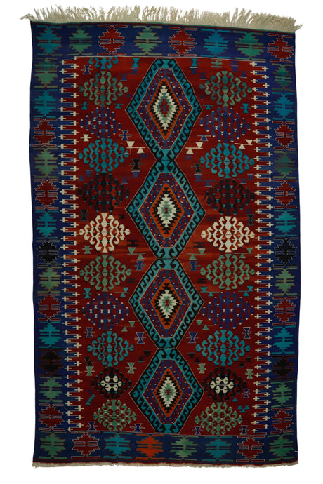 Esme / 6x11 Wool Oriental Kilim Rug Front Side