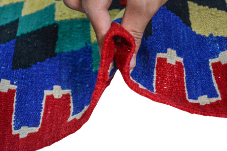 Faralya /5x8 Multi-Color Boho Handmade Kilim Rug Thickness