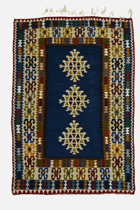 Felahiye / 2x3 Vintage Wool Oriental Kilim Rug Front Side