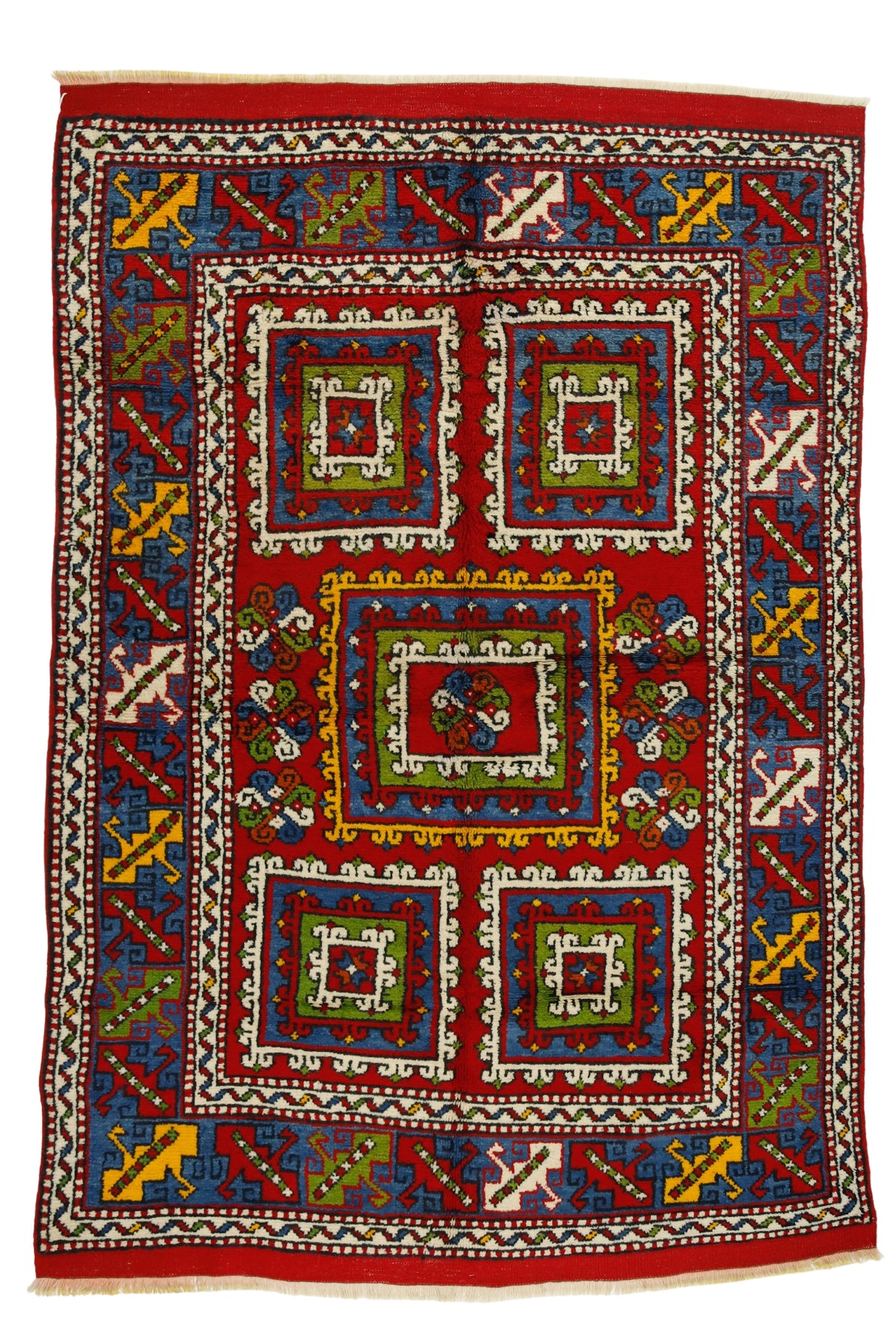 Gelibolu / 5x7 Vintage Handmade Turkish Area Rug Front Side