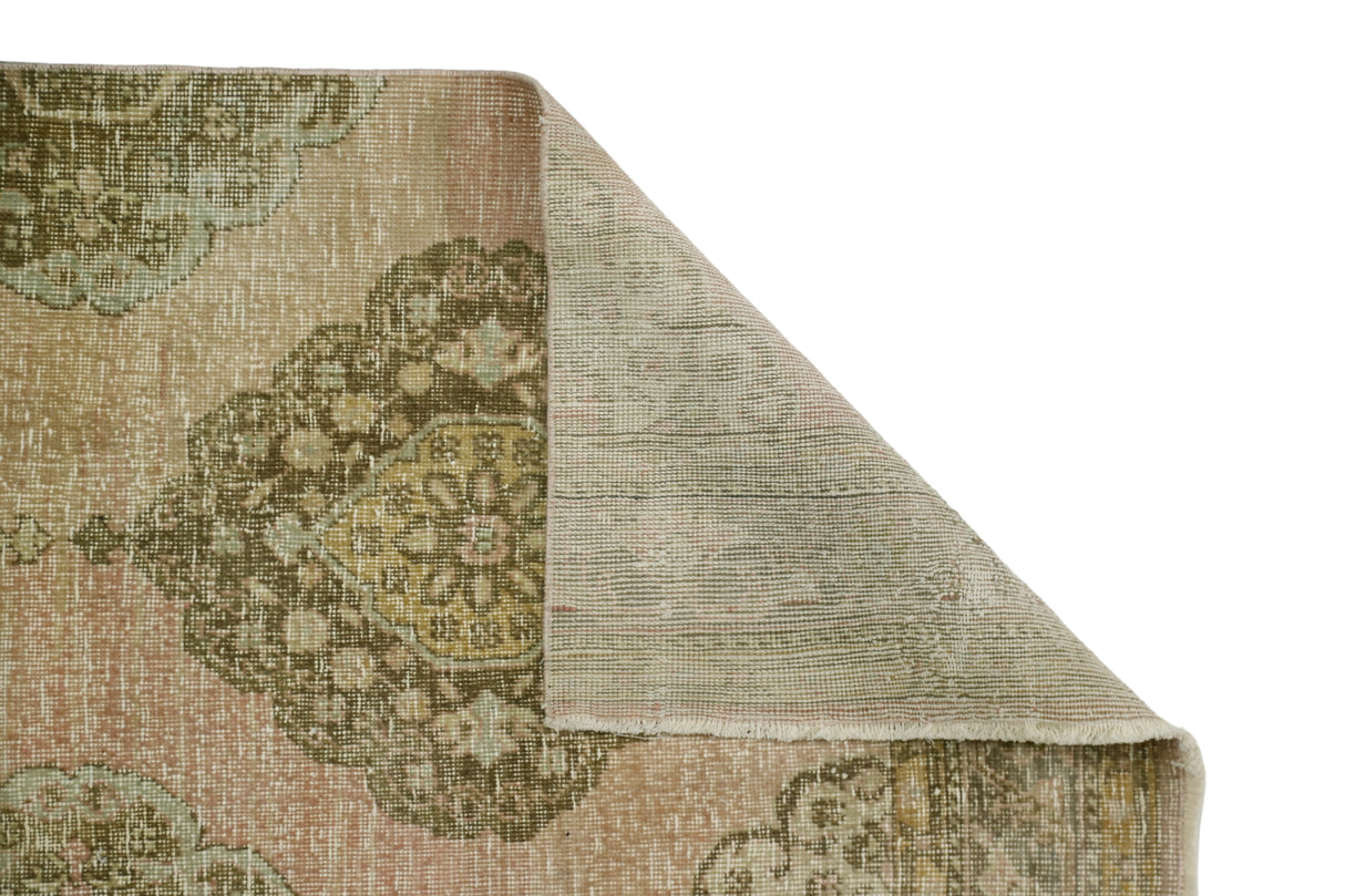 Hamidiye / 2x13 Pastel Pink Vintage Rug Runner Back Side