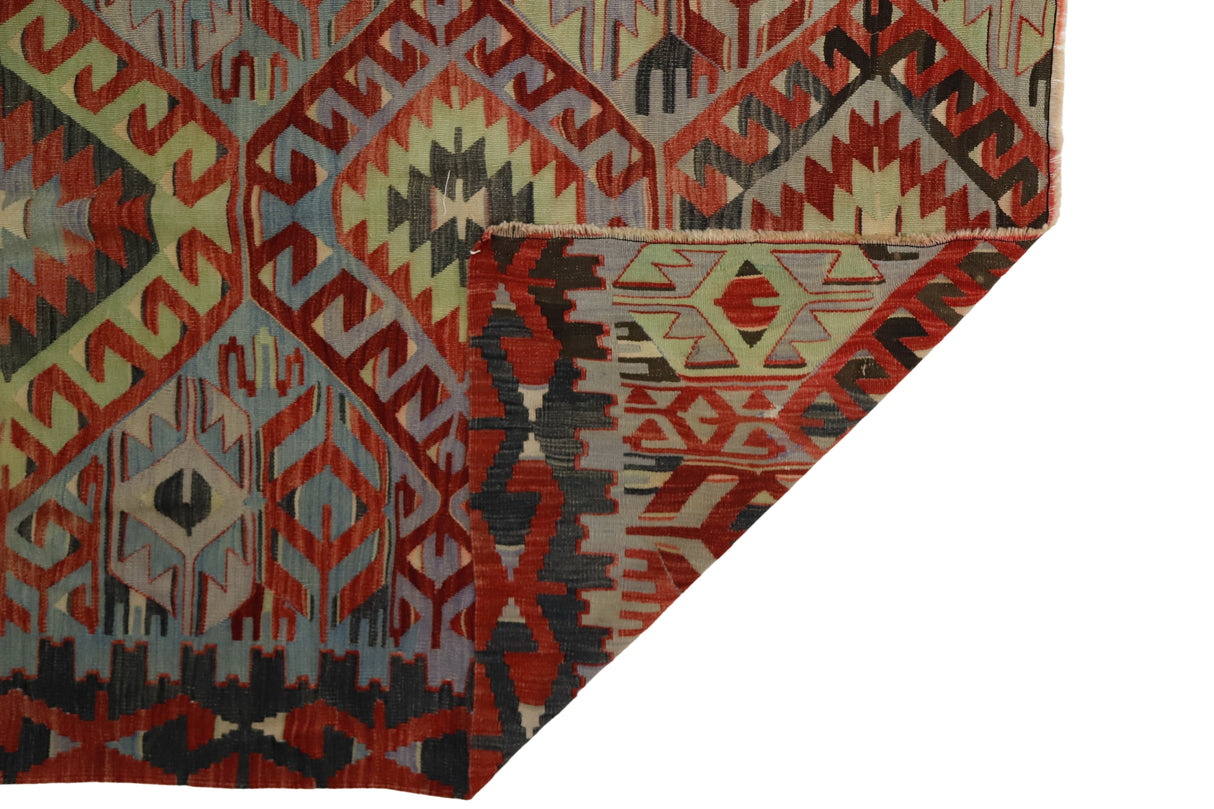 Hisar / 4x9 Vintage Rustic Southwestern Kilim Rug Back Side