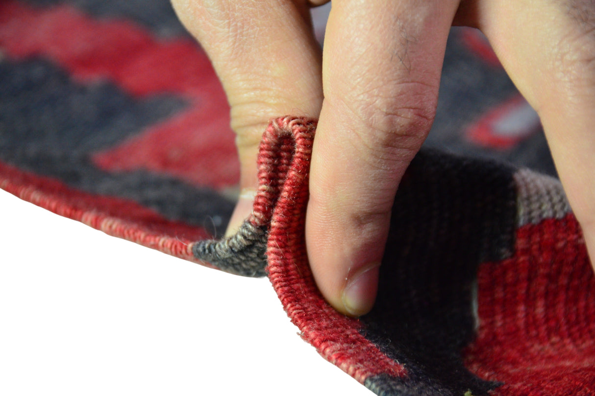 Hisar / 4x9 Vintage Rustic Southwestern Kilim Rug Thickness