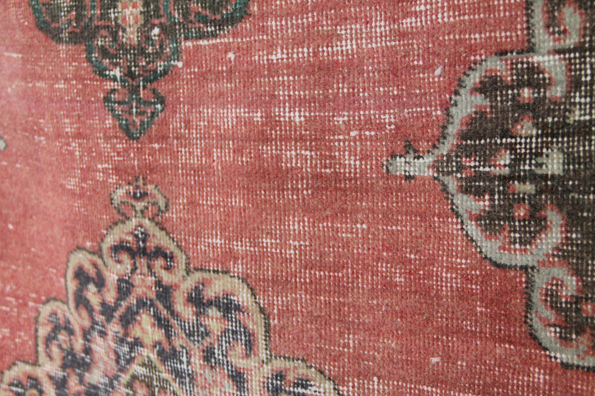 Vintage Red Turkish Runner - 3x11 ft | Handmade Wool Antique Carpet for Hallway