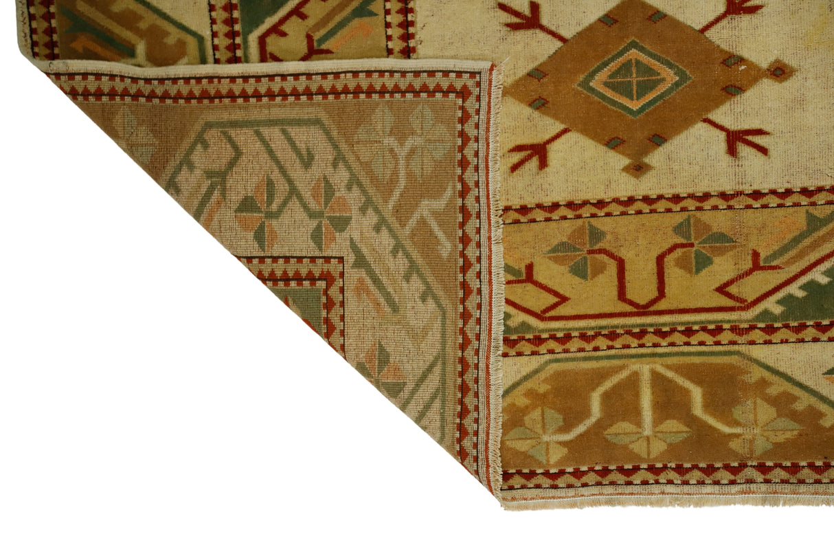 Kandak / 6x9 Muted Vintage Turkish Area Rug Back Side