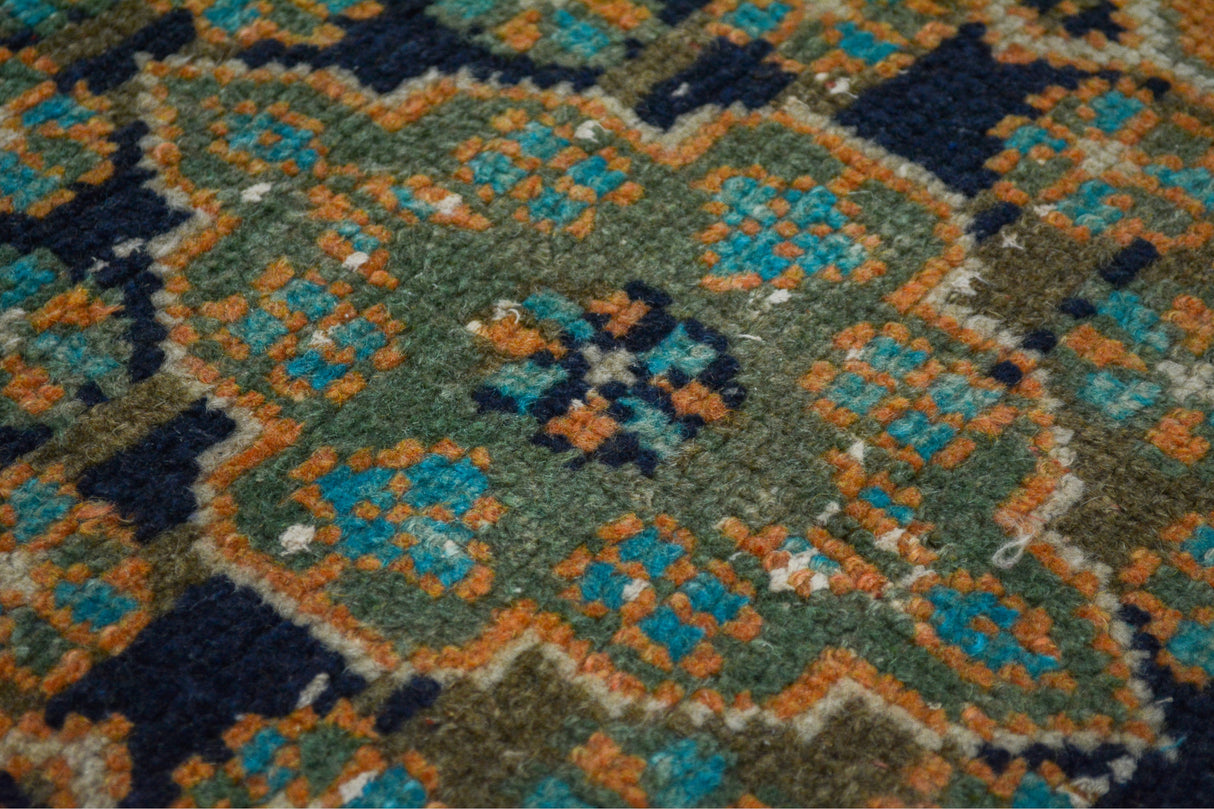 Karatay / 2x11 Vintage Boho Rug Runner Detail