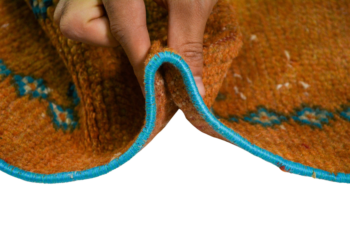 Karatay / 2x11 Vintage Boho Rug Runner Thickness