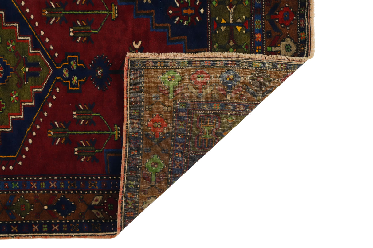 Kirmiziyahsi / 4x7 Wool Turkish Area Rug Back Side