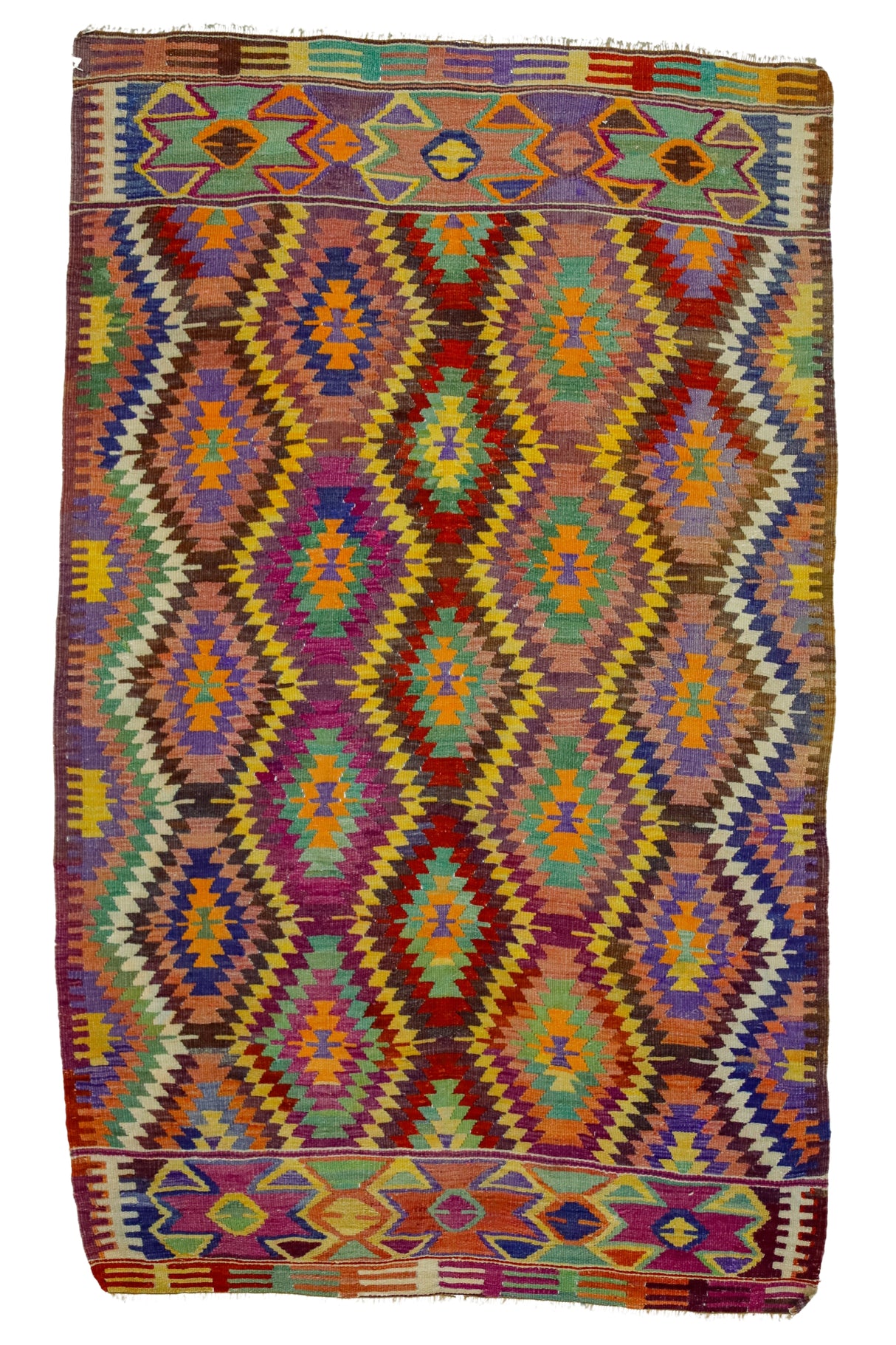 Kumluova / 5x8 Multi-Color Oriental Boho Kilim Rug Front Side