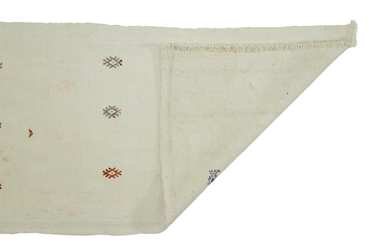 Medrese / 2x14 Beige Vintage Kilim Runner Back Side