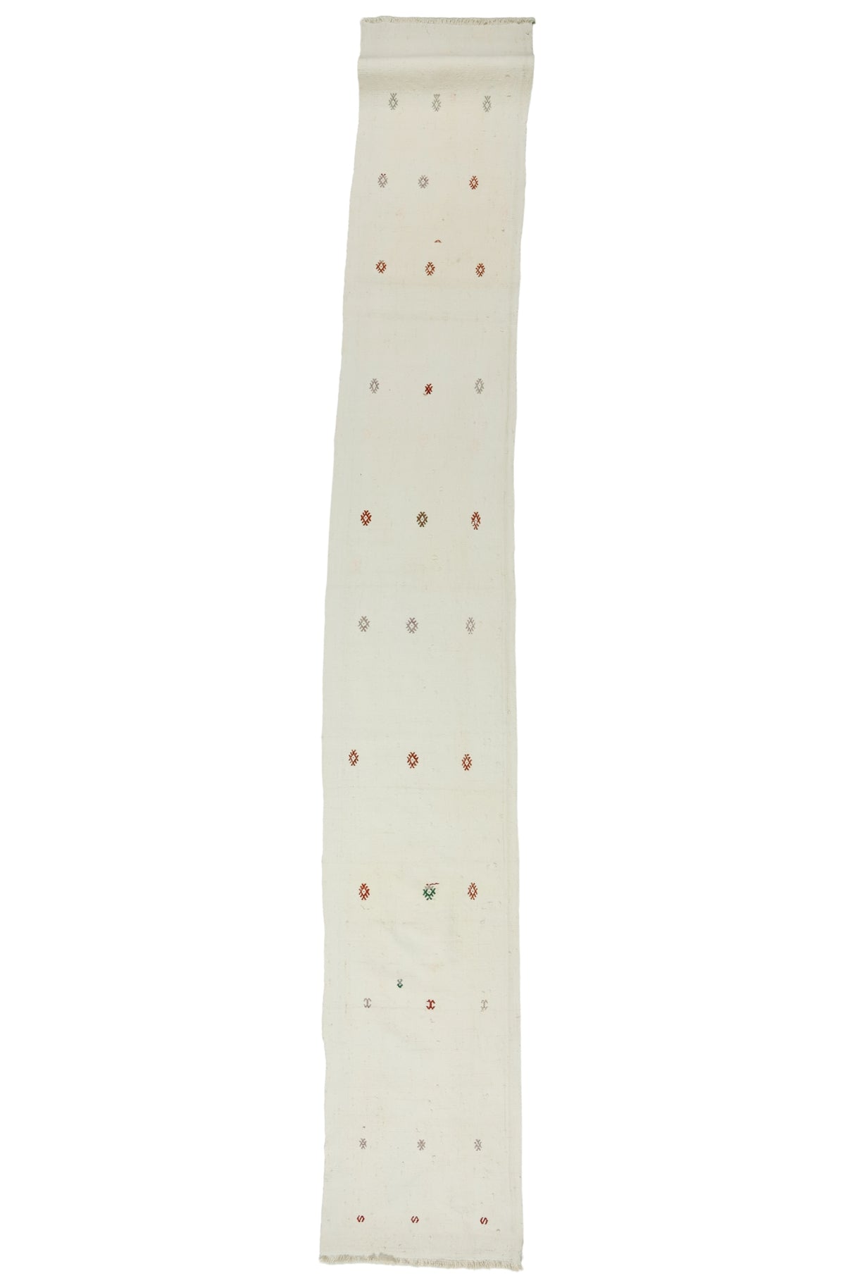 Medrese / 2x14 Beige Vintage Kilim Runner Front Side