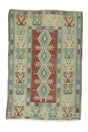 Mende / 3x5 Muted Vintage Tribal Kilim Front Side
